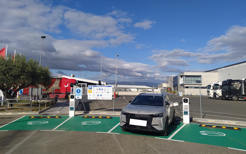 Car at charging station